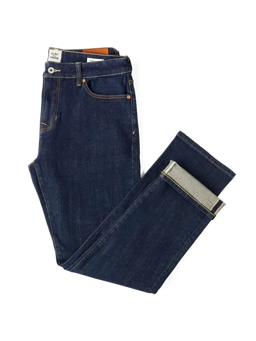 Flint & Tinder Athletic Tapered Selvedge Jean 33 x 31 Dark Denim Classic Minimal